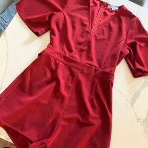 Red formal short jumpsuit